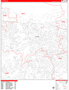 St. Peters  Wall Map Red Line Style